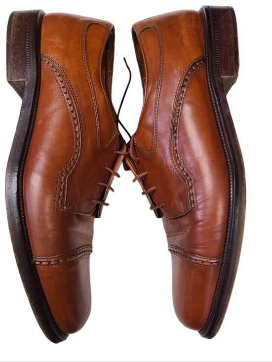 Cable & Co. Men\'s Leather Cap Toe Oxfords Brown Made in Italy 11.5 D main image 8